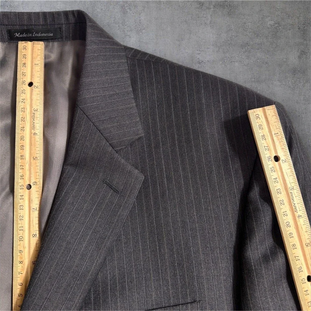 RALPH LAUREN Classic Mens 2 Piece Suit Blazer Jacket 46R Pant 40Wx29L Gray Wool
